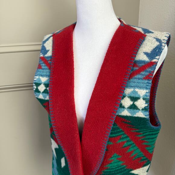 Sharon Young 90’s Vintage Southwestern Concho Blanket Vest Made in USA Small - Picture 2 of 7